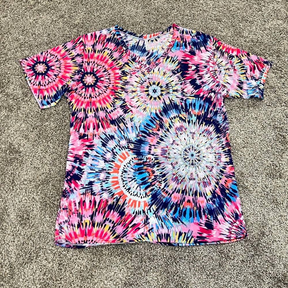 Tie-Dye Jersey V-Neck Tee